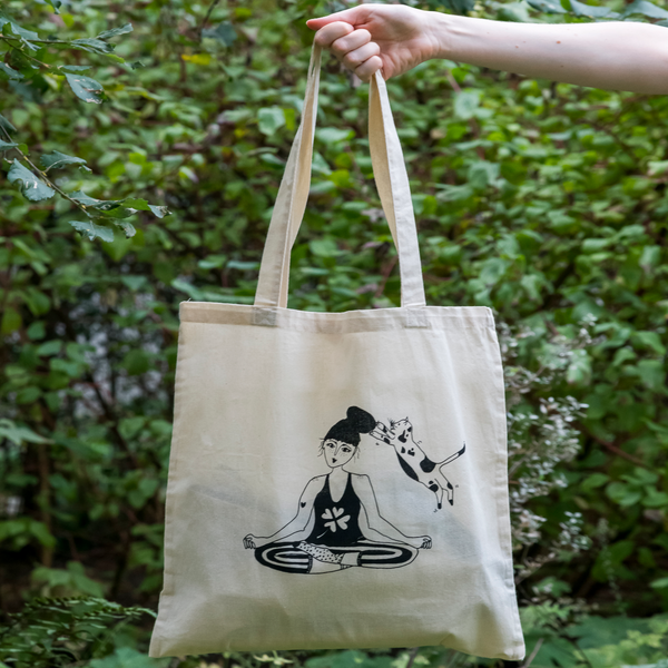 TOTE BAG ZEN WITH CATS HELEN B